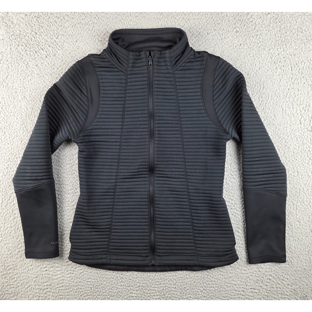 Under Armour Storm Gatorade Jacket Womens Small Black Ribbed Full Zip Active